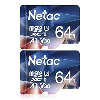 Netac 64G Scheda Micro SD Set da 2, Scheda di Memoria A1