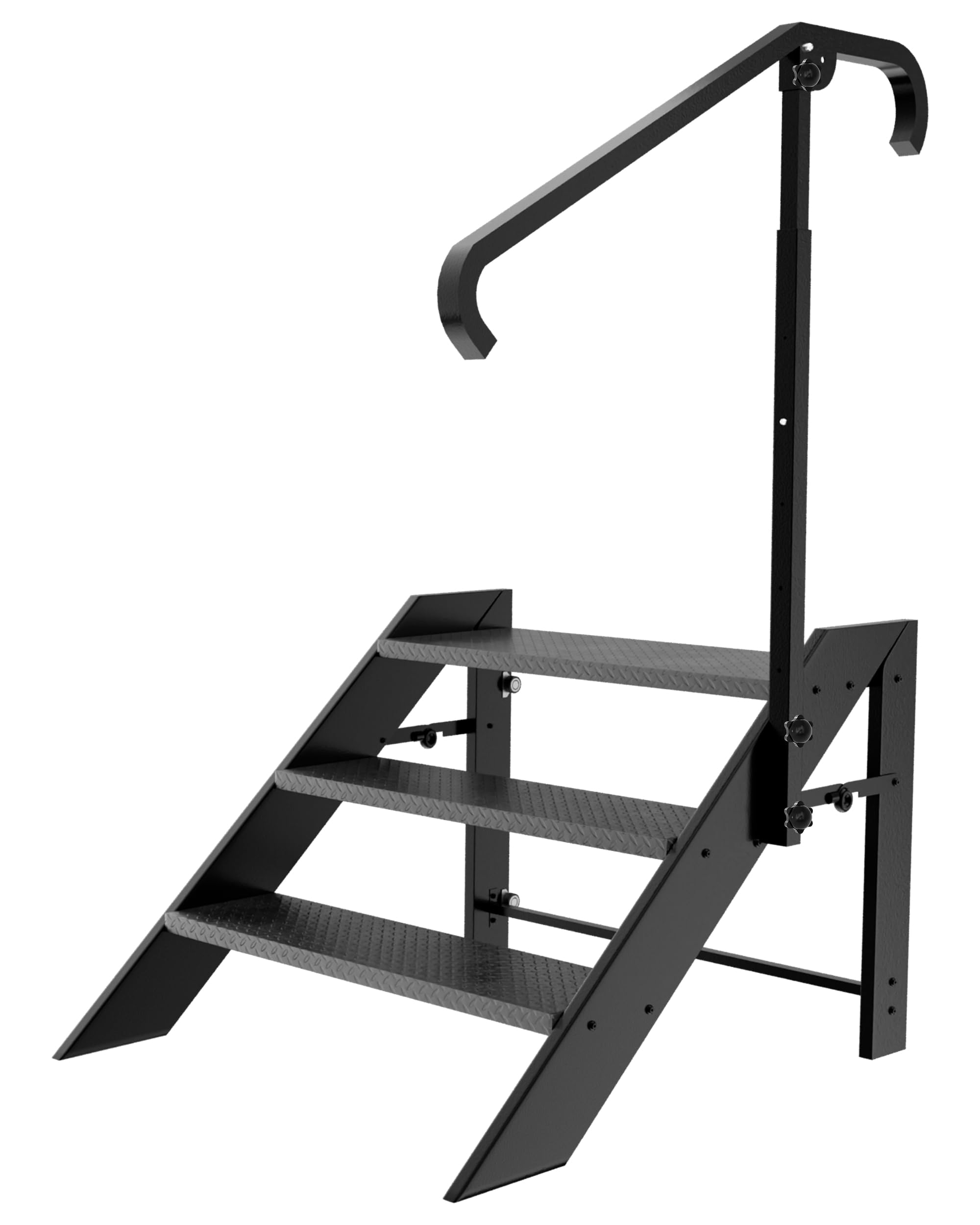 3 Step Stool Foldable,Step Ladder Folding,RV Steps with Height Adjustable Handrail and Non Slip Feets, Hot Tub Steps for Home, Travel Trailer, Camper, Mobile Home, Spa, and Porch
