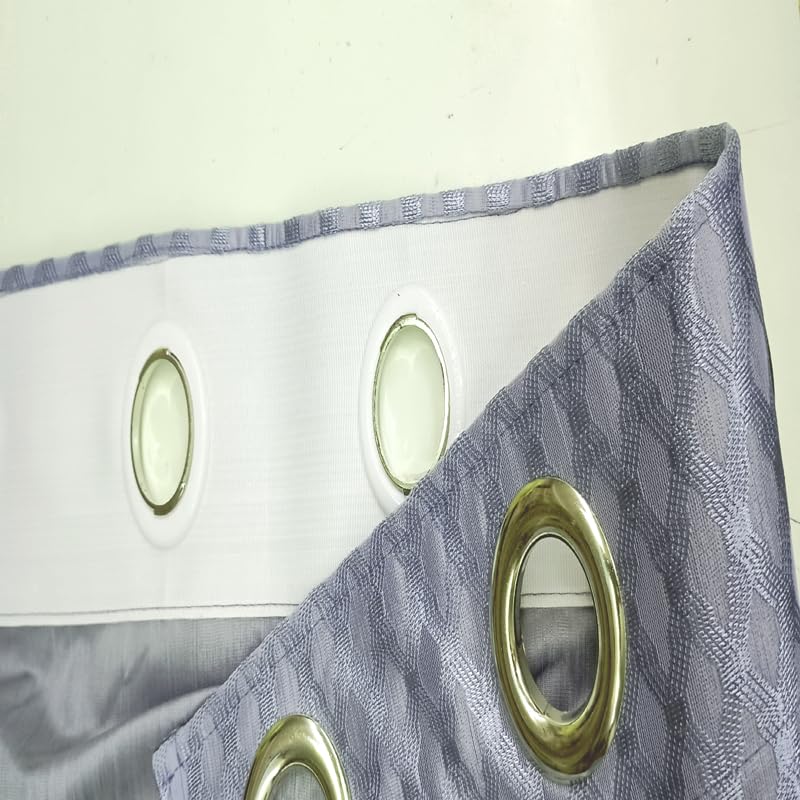 Image of Double Curtains 2 in 1 Embroidery Transparent Curtain with 80% Blackout Curtain Best for Every Interior Living Room Grommet(S Grey, 5 feet Set 2)
