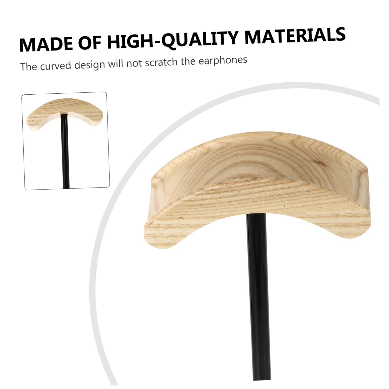 SHINEOFI Soporte De Madera Soporte Auriculares Organizador Escritorio Ordenado Útil