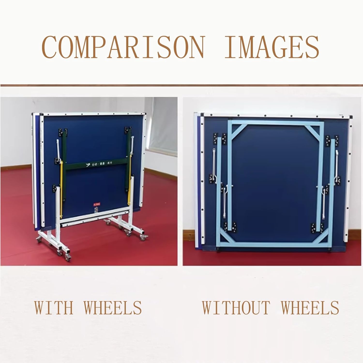 Foldable Table Tennis Table, Mid-Size Ping Pong Table with Net Set, Portable Indoor/Outdoor Table Tennis Table for Family Game Room, Office, Backyard