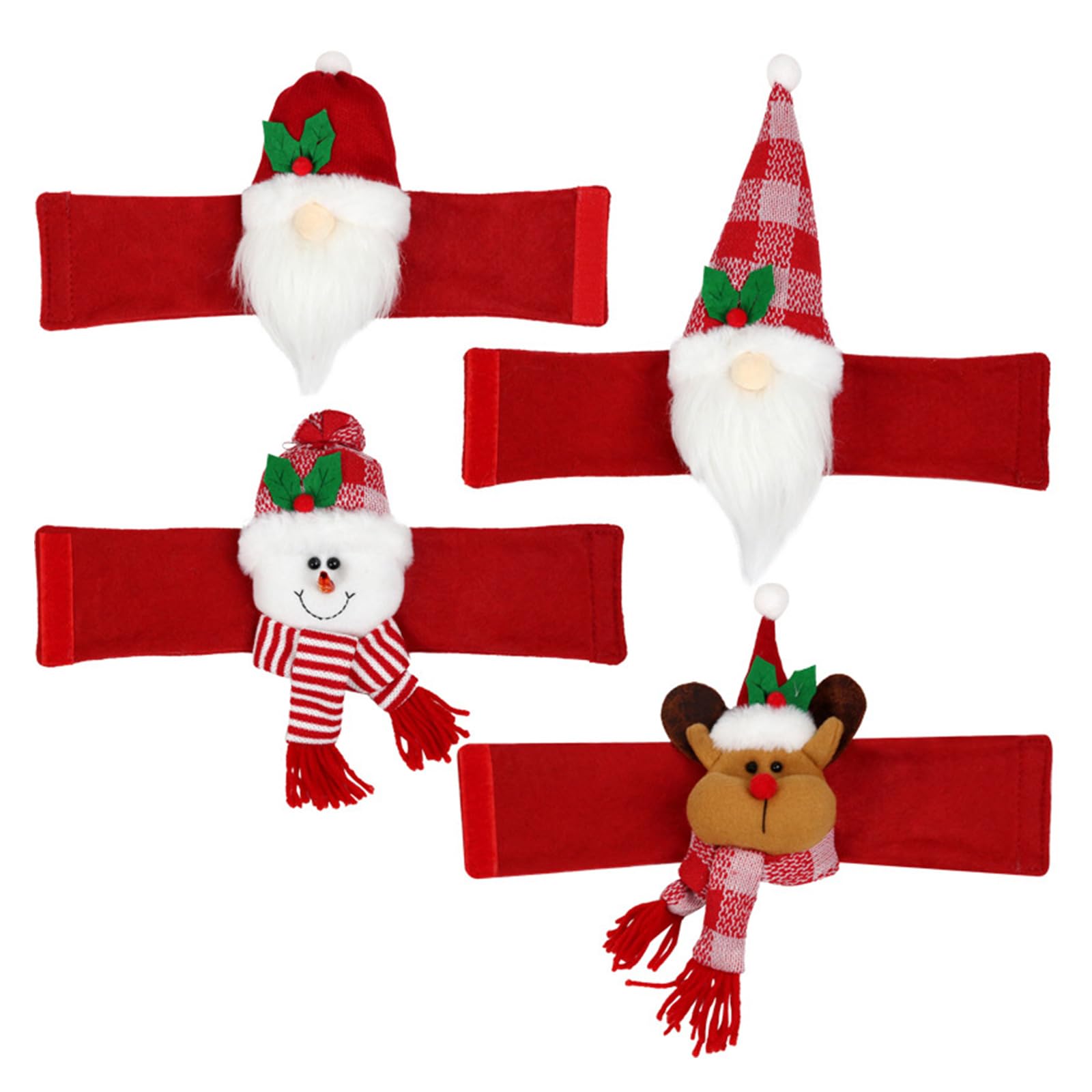 Jazuaiao 4Pcs Santa Ornament Plush Curtain Tieback Holiday Curtain Holder Christmas Plush Dolls Christmas Decoration Clasps Belt Cartoon Tiebacks
