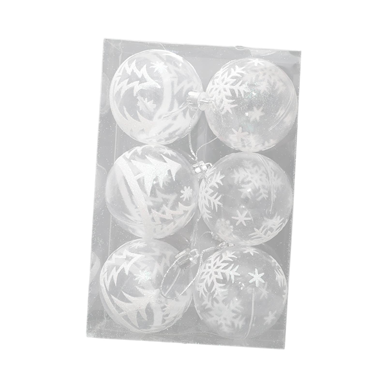 Qixcxaz Gorgeous Vibrant Patterns Christmas Tree Balls Hanging Balls Shatterproof Decorative Ornaments For Festive Events Christmas Tree Transparent