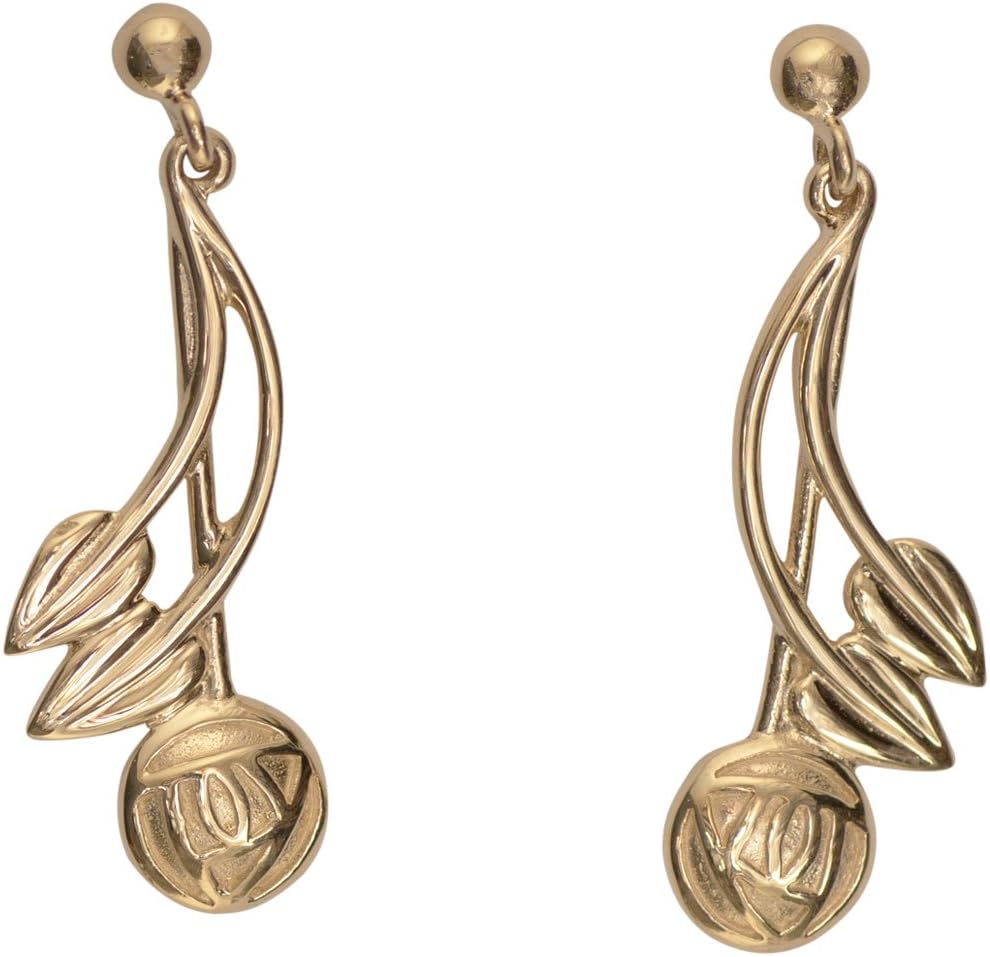 543G Charles Rennie Mackintosh 9ct Gold Earrings - Willow