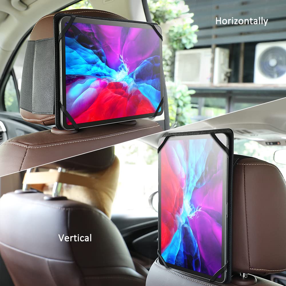 memumi Support de Tablette pour appuie-tête de Voiture, Support de siège arrière de Voiture réglable Universel pour iPad Pro 11 et pour Samsung Tab et Autres tablettes de 7" à 11 ''