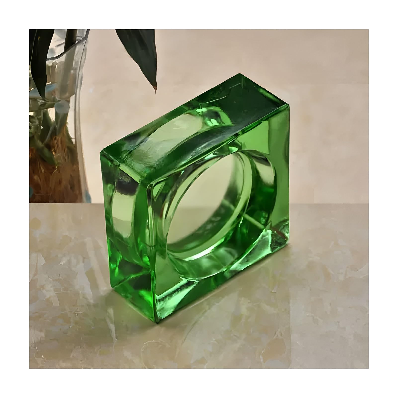 Ladrillo de vidrio transparente, Bloques De Vidrio for Tabiques Multicolor 5,9x5,9x2,3in(Green)