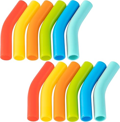 Hydraflow - 12 piezas de punta de repuesto para popotes flexibles de silicona multicolor para pajitas de goma de grado alimenticio para pajitas de