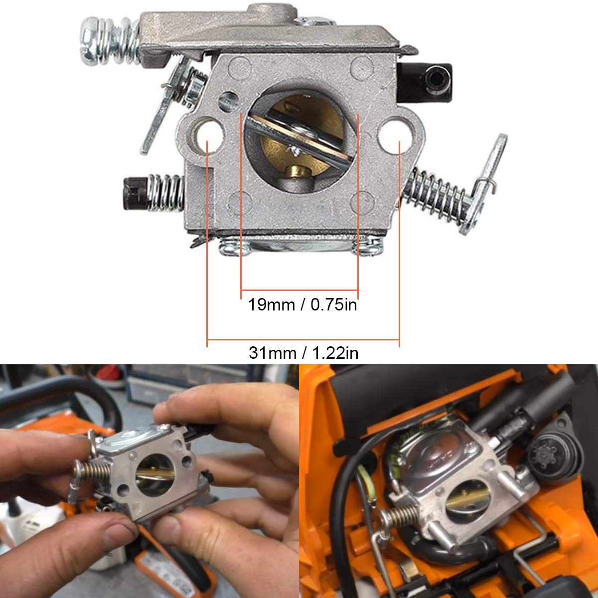 ZAMDOE Carburatore per Stihl MS210 MS230 MS250 021 023 025 Motosega, sostituisce WT-286 1123-120-0605 con Candela Bobina di accensione Filtro Aria