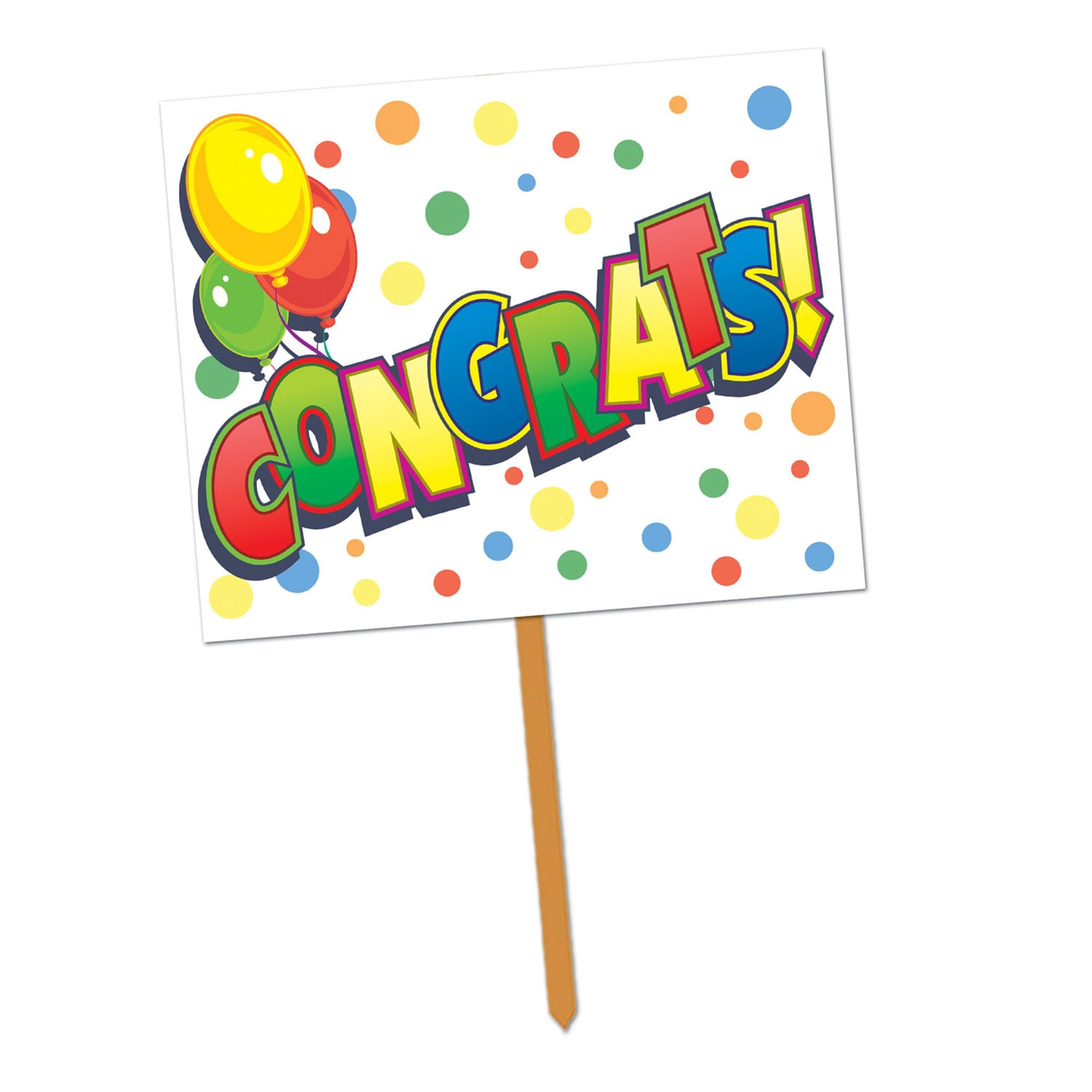Panneau de jardin multicolore « Congrats » – 1 pièce