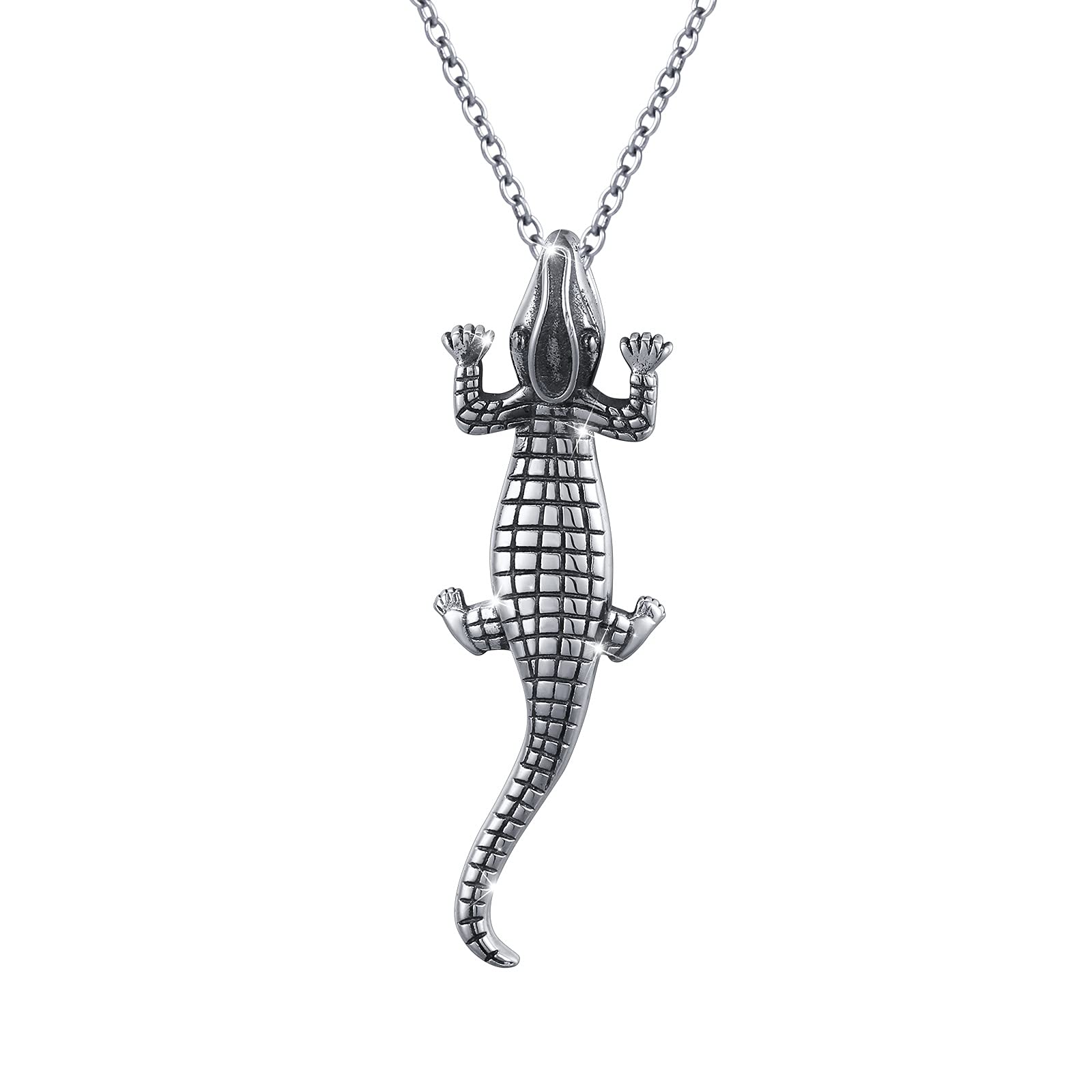 DAOCHONG Sterling Silver Alligator Necklace