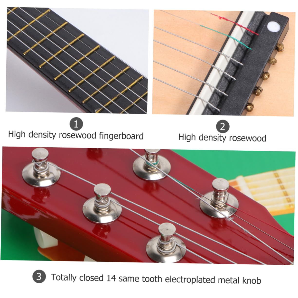 IMIKEYA Guitarra Acústica para Principiantes Instrumento Musical de Madera para Guitarra Infantil Beige para Aprender Tocar y Regalo Educativo