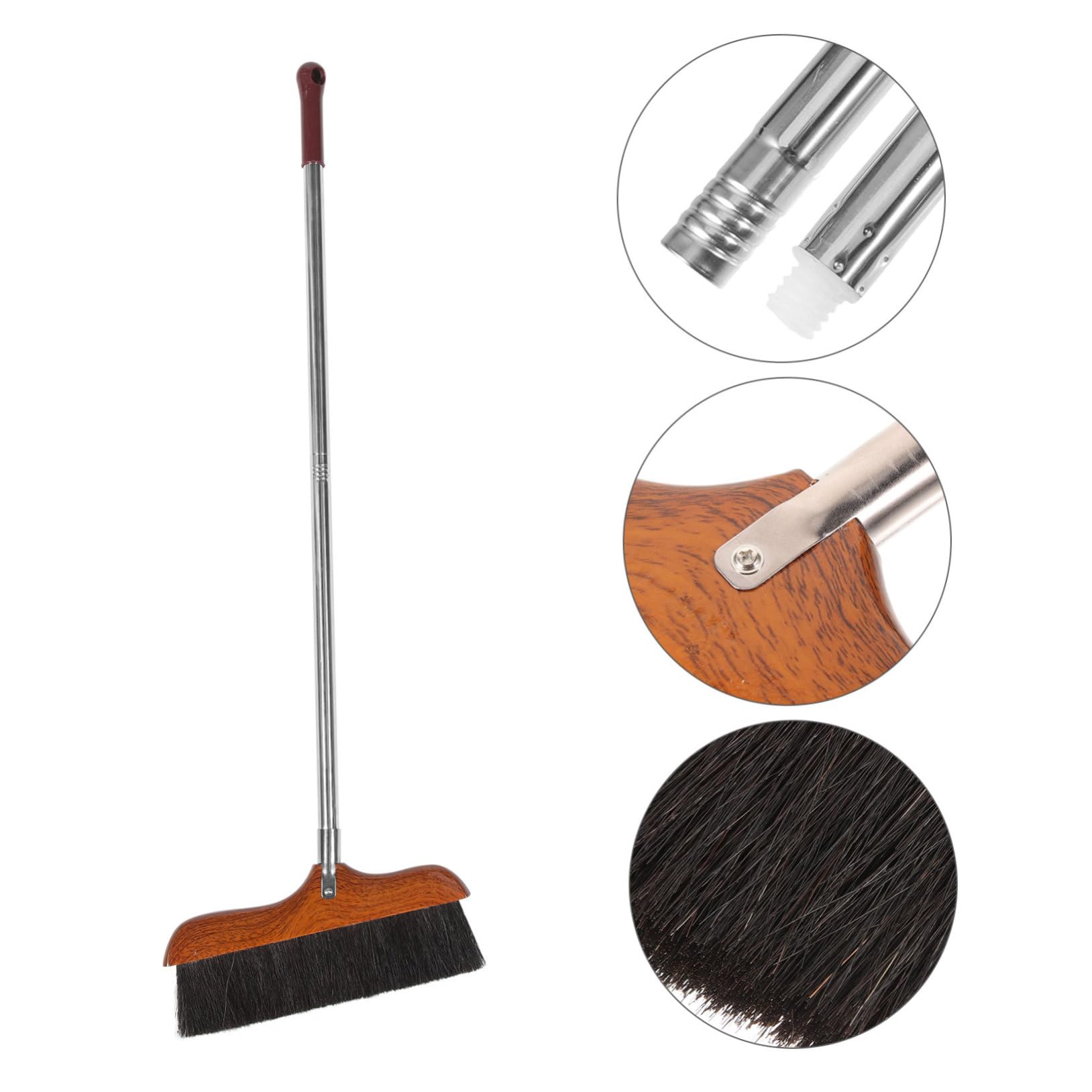 Escoba de Mango Largo de Madera y Plástico para Oficina y Hogar