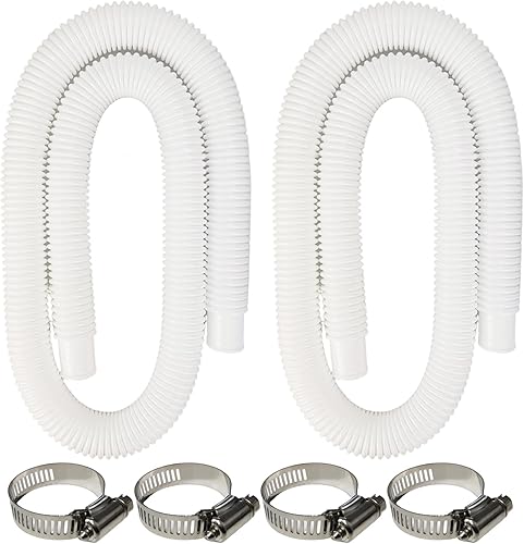 Paquete de 2 mangueras de repuesto para bomba de piscina, 1.25 pulgadas de diámetro, mangueras de repuesto de filtro de piscina de 59 pulgadas de