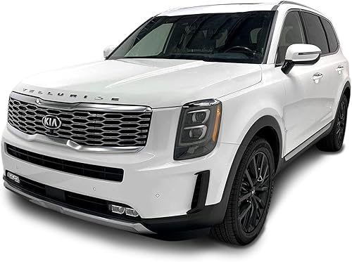 Miniatura 6 de SlickMod Revestimiento de vinilo opaco Chrome Delete para parrilla frontal Kia Telluride 2020-2022 (borde de parrilla frontal, negro brillante)