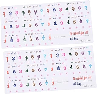 ERINGOGO 2 Sheets 61 Key Keyboard Stickers Digital Pianos Piano Key Labels Electronic Keyboard Piano Keyboard Sticker Piano Decals Piano Accessories Piano Introductory Sticker Piano Sticker