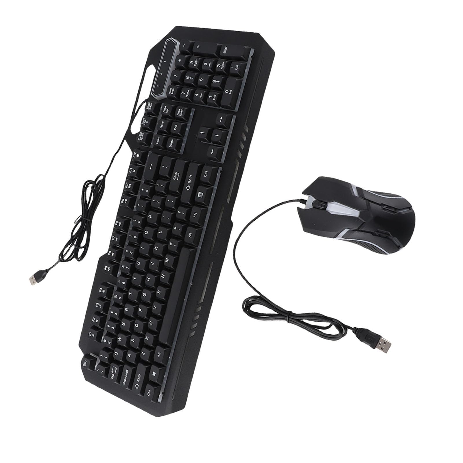 Acouto Przewodowa Klawiatura Combo 1200 DPI RGB Light Ergonomiczne 104 Klawisze Klawiatura do Gier ze Stopu Aluminium i Zestaw do Komputerów Stacjonarnych Laptop PC to Aluminiowa Przewodowa i