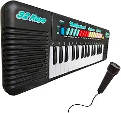 Teclado Musical Infantil Piano Eletrônico Com Microfone Pilhas