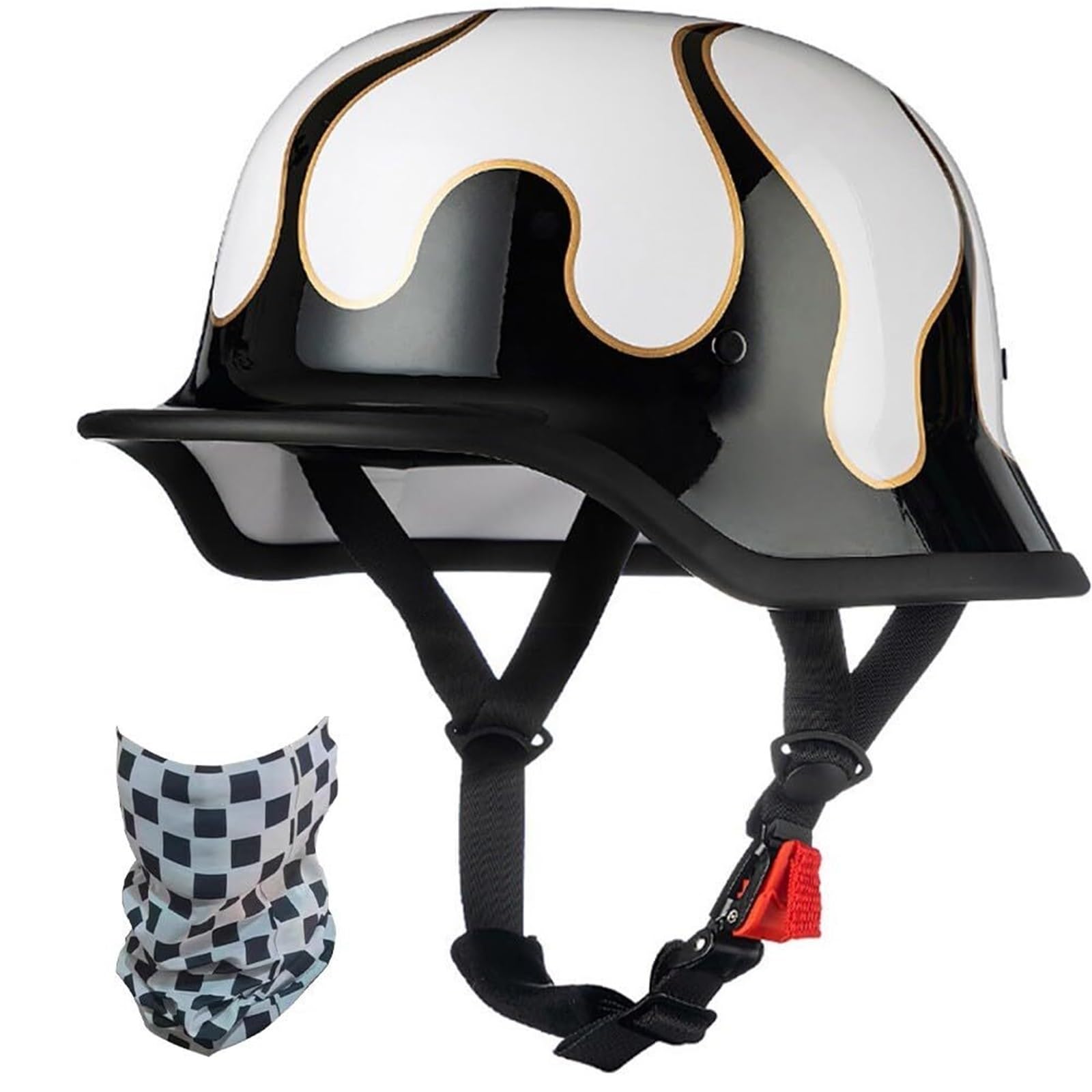 Phantom Mini Kask Motocyklowy Otwarty Certyfikat Atest ECE 22.06 Dopuszczony do Ruchu Skorupa ABS Szybkie Zapięcie Cruise Bobber z Kominiarką Skuter Chopper