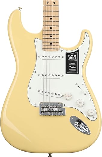 Fender Player Stratocaster SSS Electric Guitar, with 2-Year Warranty, Buttercream, Maple Fingerboard