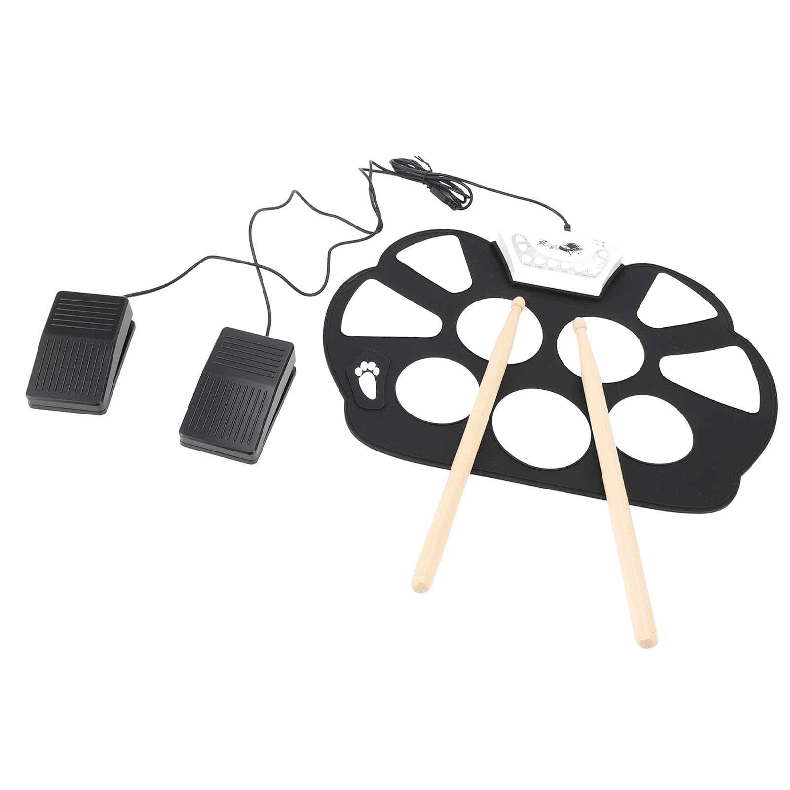 Generic Pad per Batteria Elettronica Portatile Arrotolato a Mano con Suono Realistico per Bambini e Principianti, per Esercitazioni di Musica Pop e Rock, Set di Batteria Jazz per Bambini