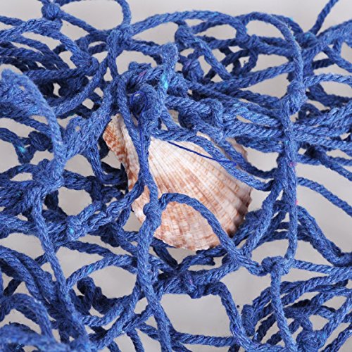 Image of Rosoz Nautical Decorative Sea Theme Party /Wall Decoration Background Fishing Net Decor, Blue (79inch x 59inch)