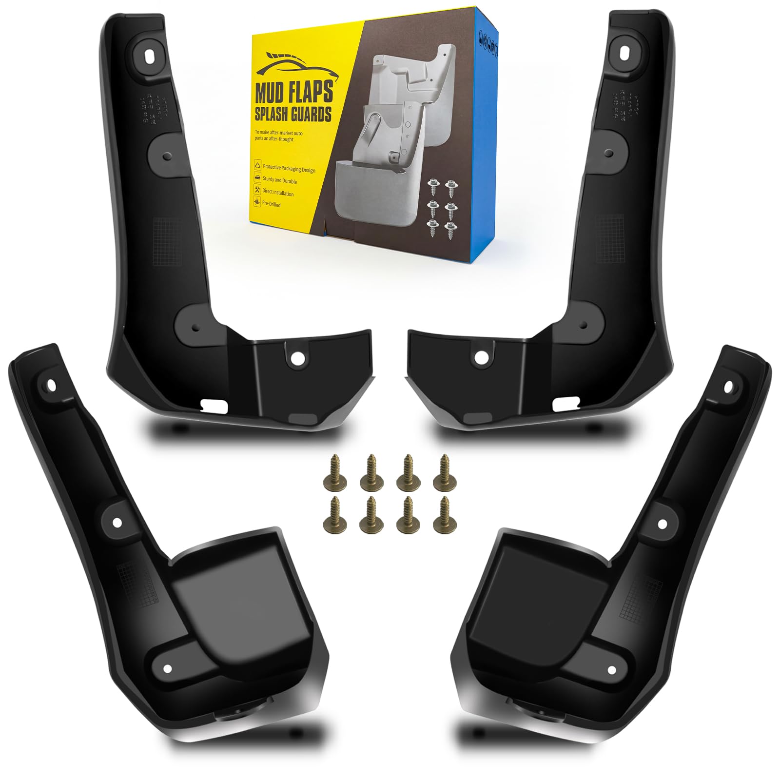Mud Flaps Fit for 2016-2019 Ho-nda Civic 4-Door Sedan (Not Fits Submodel Not Si and Sport), Dedicated Mudguard for Four Seasons Universal Protection, Front and Rear