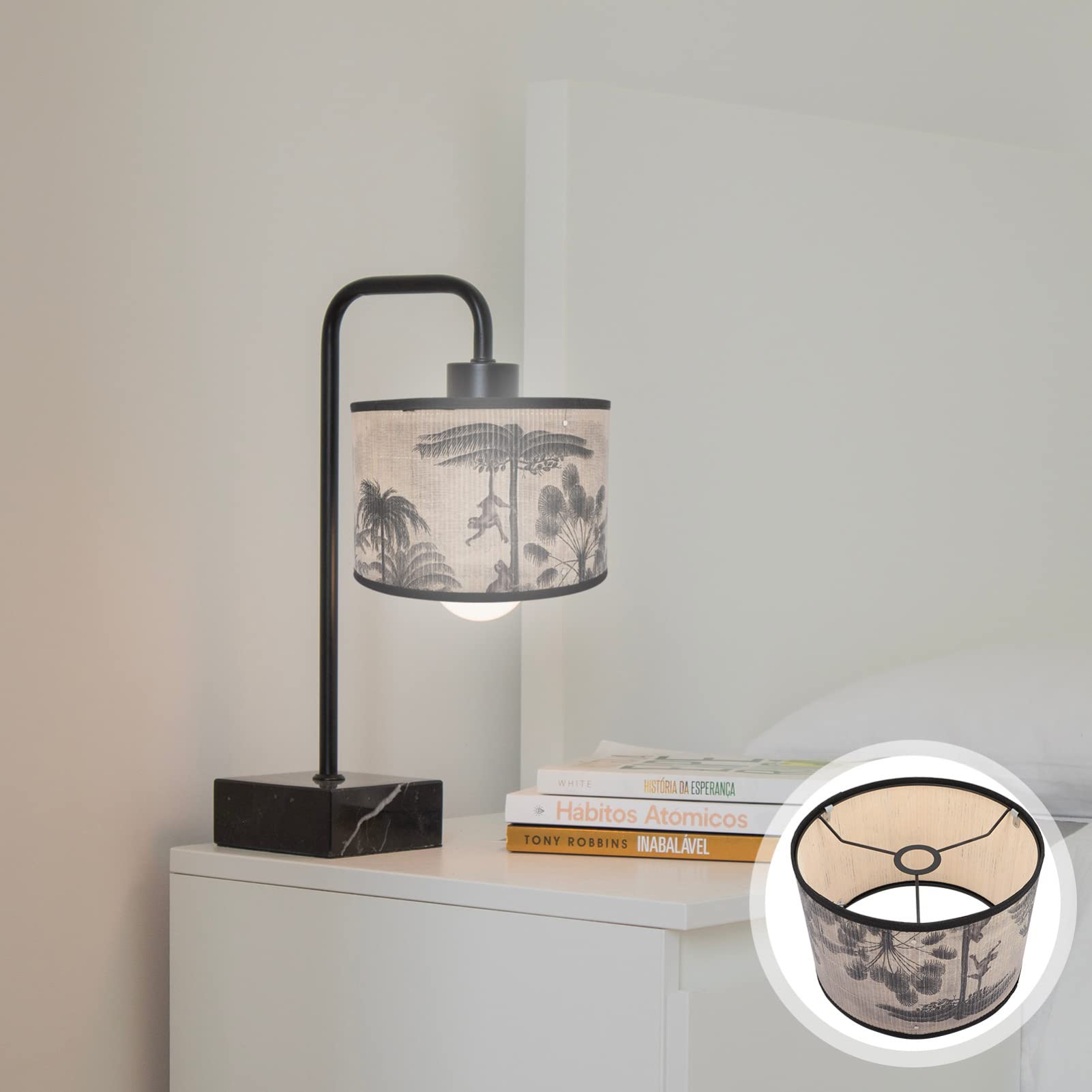 Uonlytech Paralume Retro Vintage Lampada a Sospensione Paralume Tamburo Per Lampadario Pendente Copertura Luce Soffitto Per Soggiorno Studio Ufficio