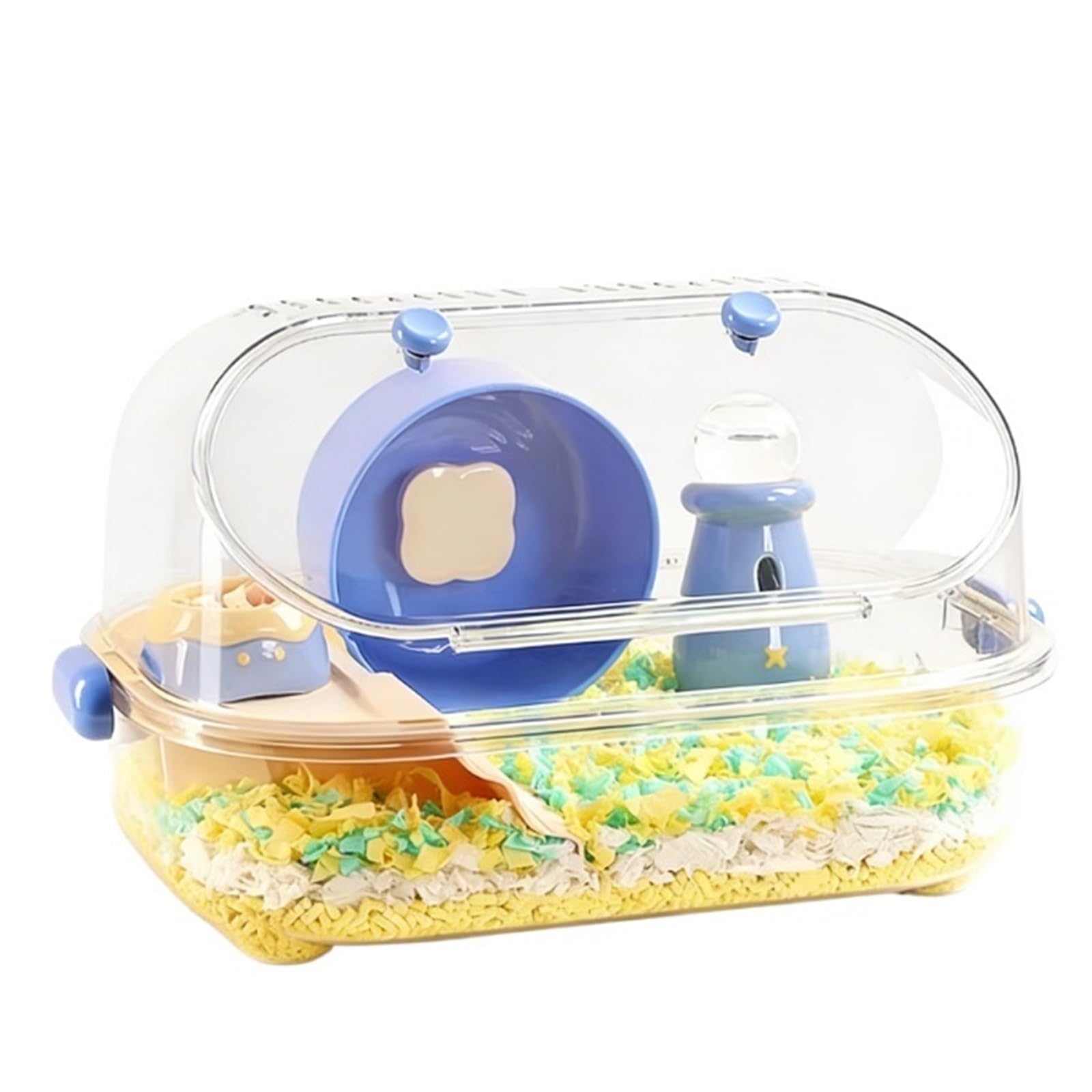 Cage à Hamsters Cage Transparente for Hamster, Villa, boîte d'alimentation for Ours doré, Fournitures(Blue)