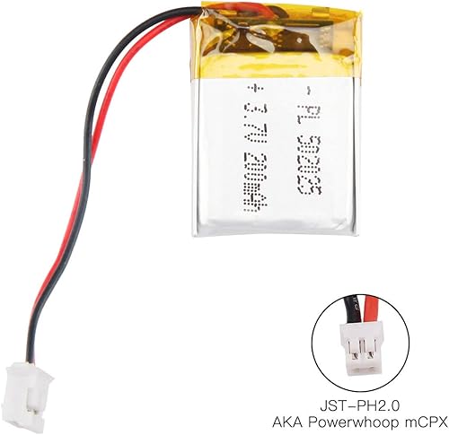 Miniatura 2 de Batería de 3.7V 200mAh 502025 Li-ion Li-Po recargable de iones de litio con conector de paso de 2P PH 0.079 in