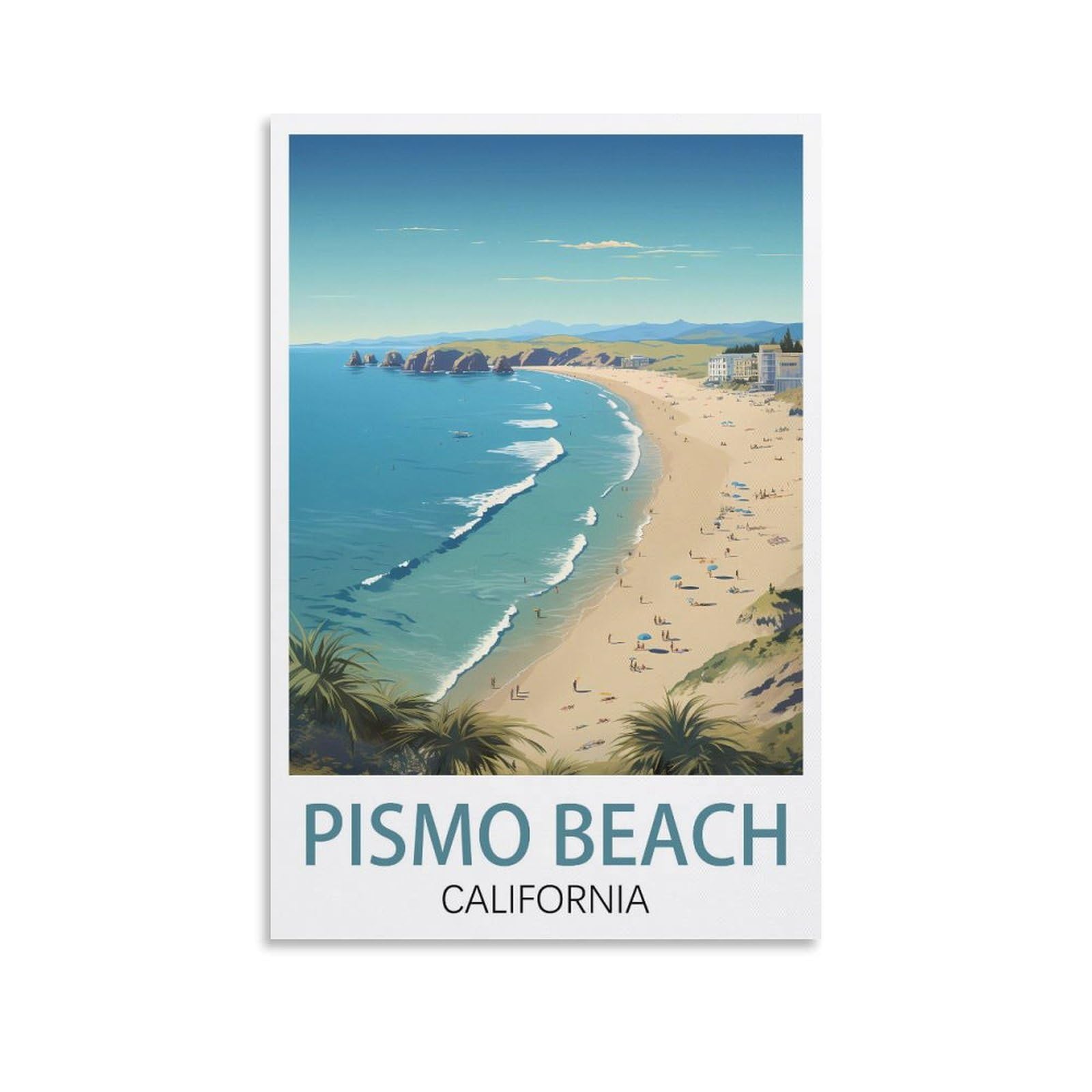Metal Tin Sign Plaque Poster Vintage Plaques Poster Plaque Decor Retro Posters Gallery Wall Art Print Pismo Beach California Posters 15x30cm