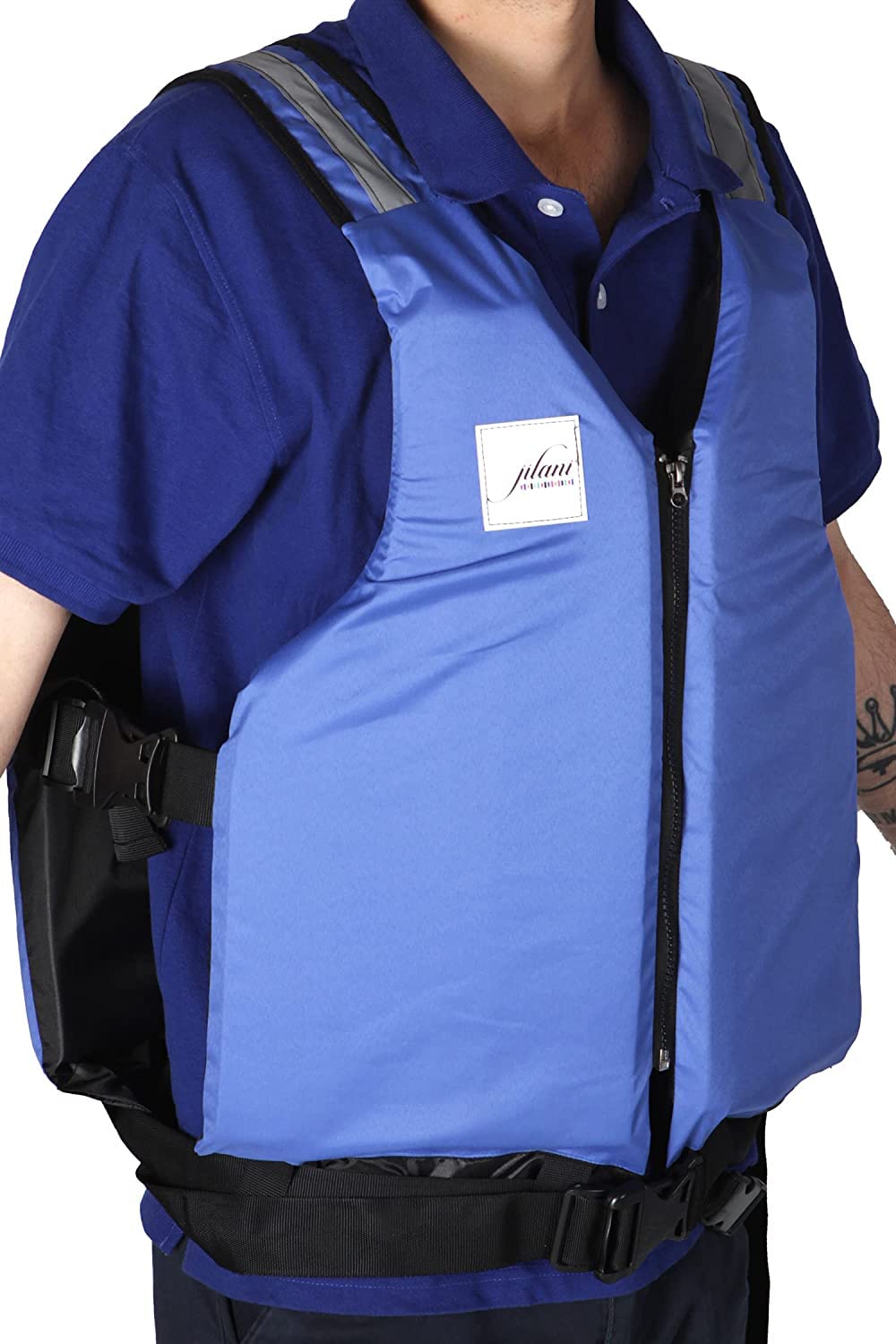 jilani Easy wear Adult Safety Life Jackets Vest, Weight Capacity up to 90 kg Buoyancy 100n Blue 2