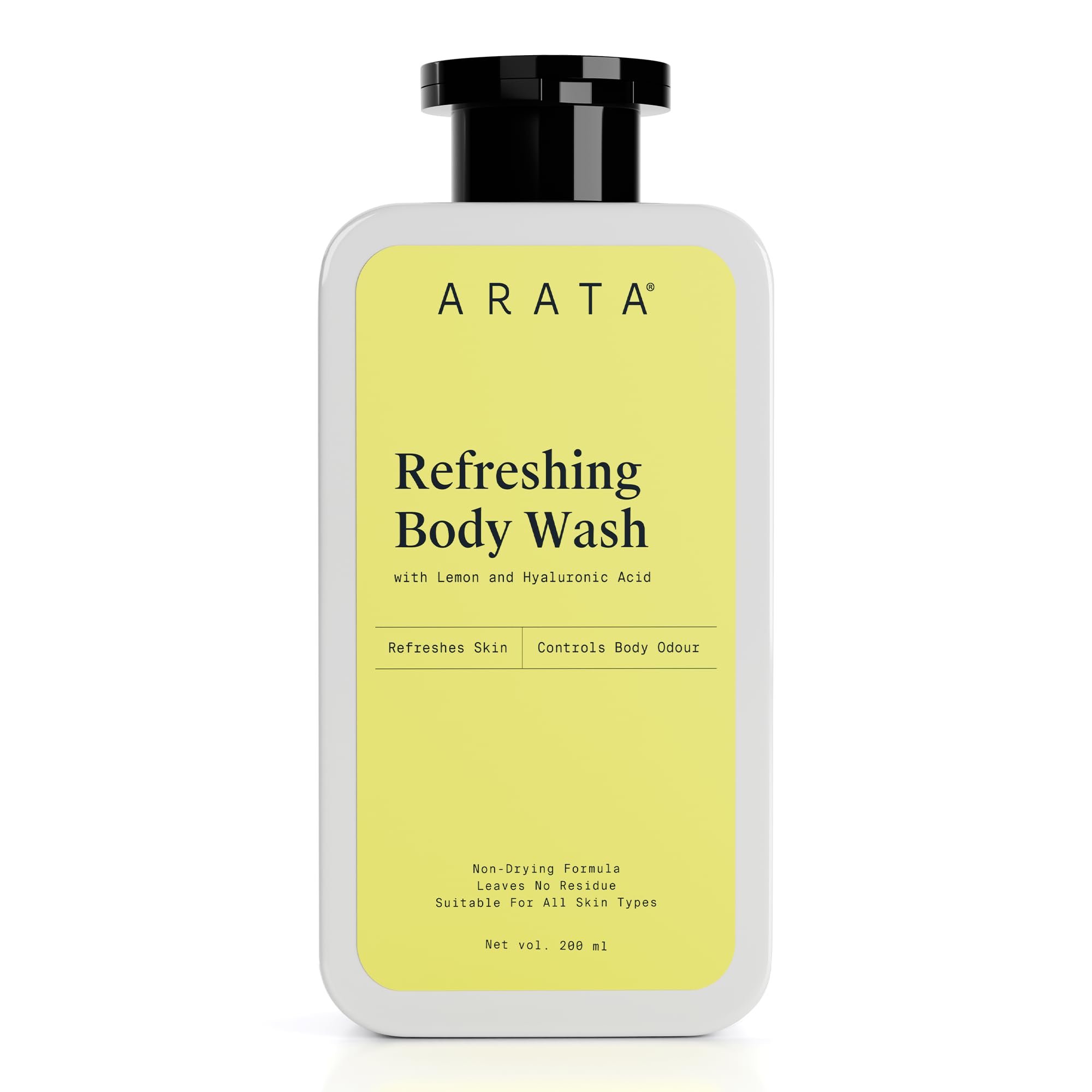 Lemon Mint & Hyaluronic Acid Body Wash | Derma Tested | Gently Cleanses & Moisturizes | Refreshing & Zesty Fragrance | For Men & Women - 200 ml