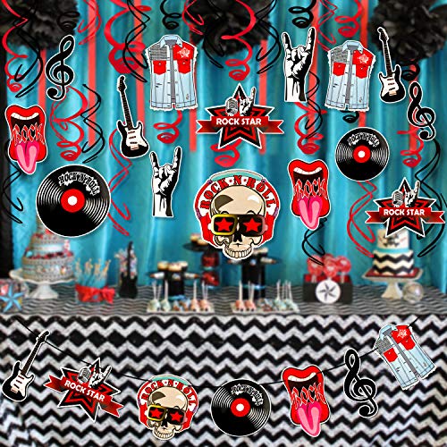 Qpout 31pcs Décorations de fête rock, Fête de la