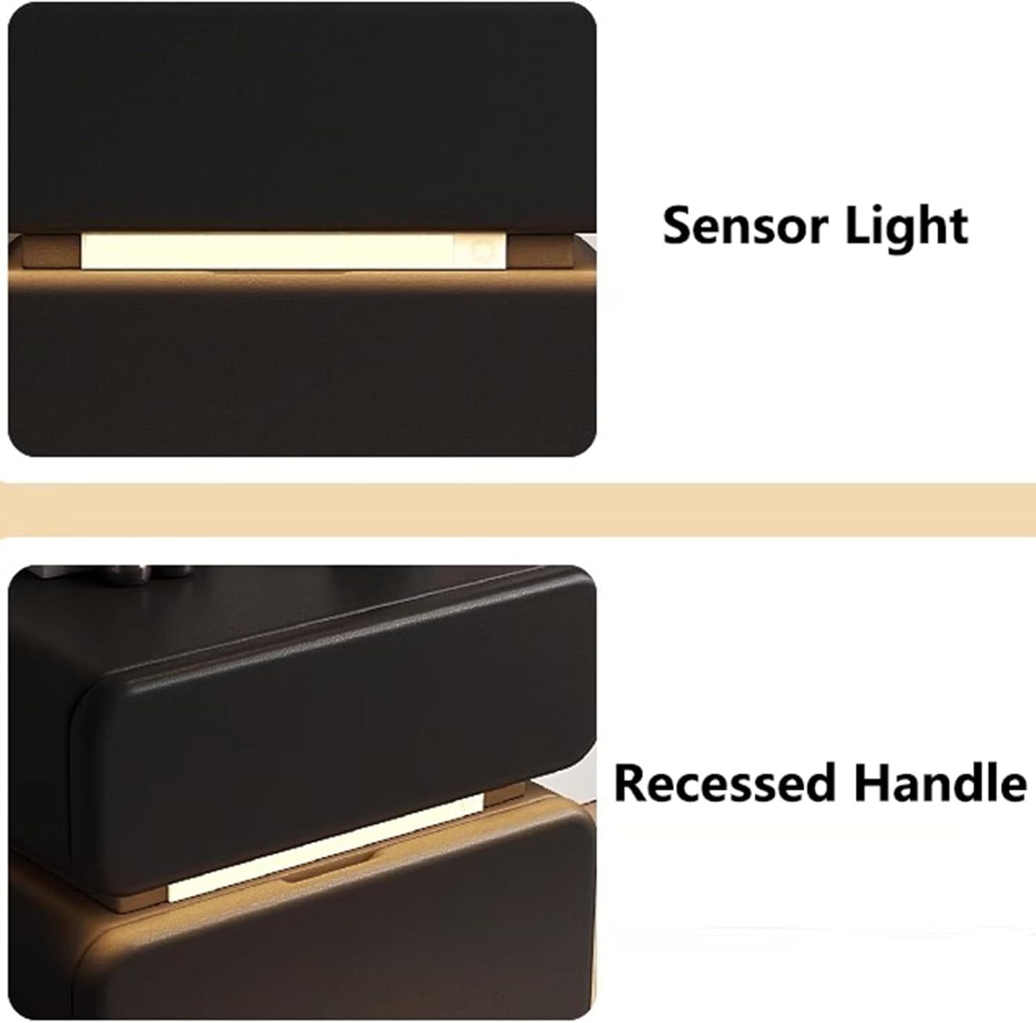 Modern Nightstand with 2 Storage Drawers Solid Wood Bedside Table Pre-Assembled Nightstand Slim Bedside Table for Small Spaces, Living Room, Bedroom,Dark Grey,40x40x50cm