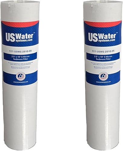 Miniatura 1 de US Water Systems - Filtro de sedimentos de polipropileno hilado de 5 micrones, filtro de agua de 10 x 2.5, cartucho de repuesto para filtro de agua,