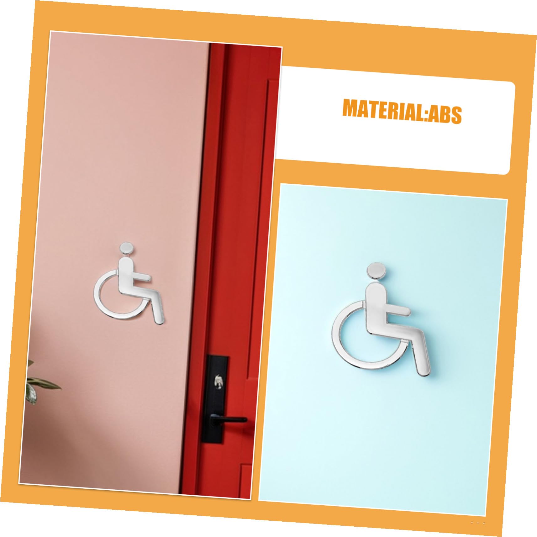 Hemobllo 6 Piezas Señales de Acceso para Discapacitados Adhesivas Indicadores de Baño Adaptado con Símbolo de Silla de Ruedas Resistentes y Duraderas para Hoteles Escuelas y Espacios