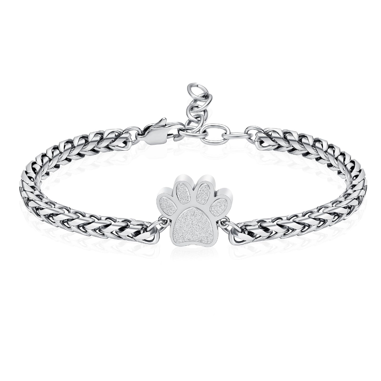 Braccialetto con urna per ceneri per cane/gatto, gioiello per ceneri per ceneri con animali carini, regolabile, gioielli per ricordi commemorativi da donna