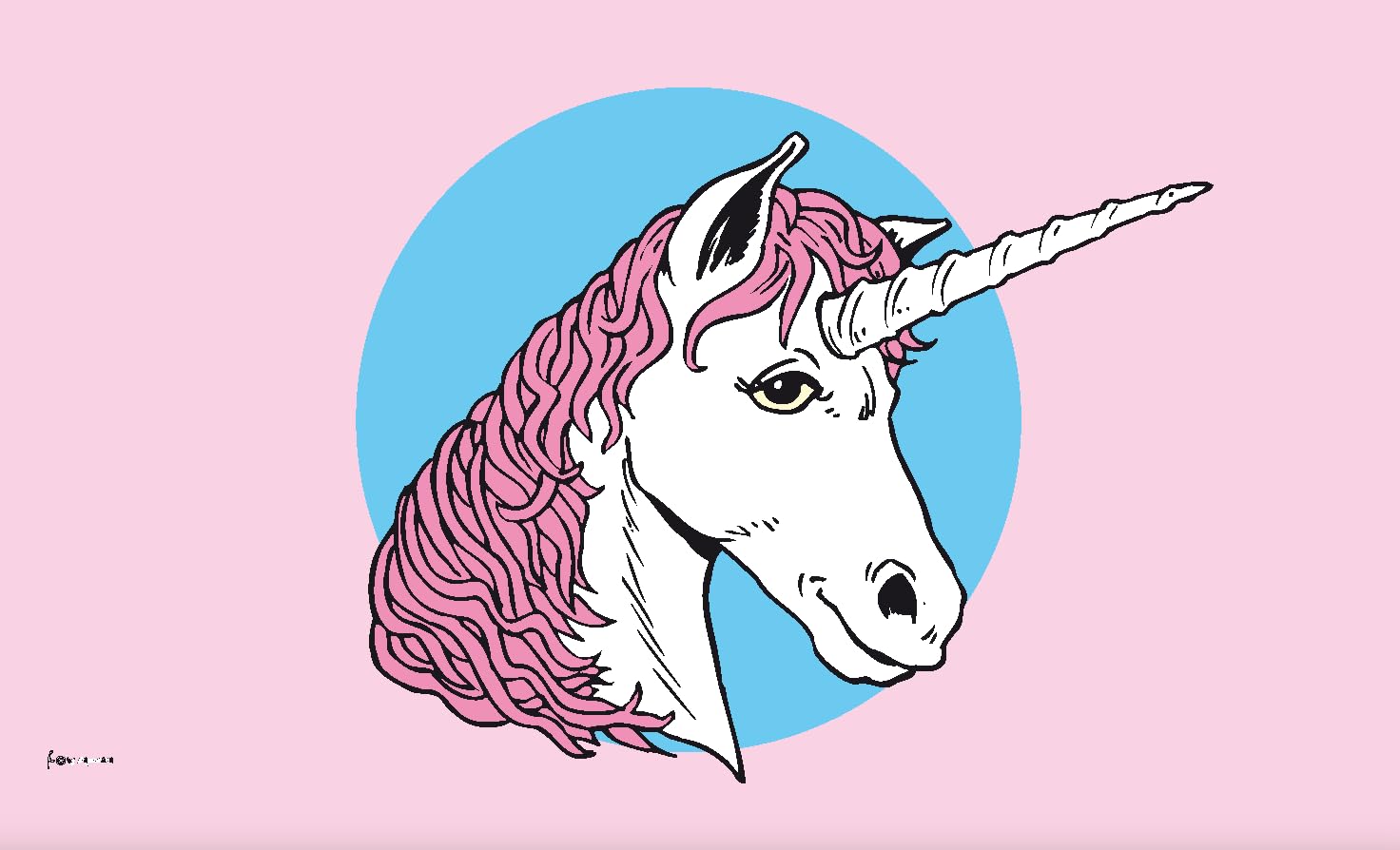Drapeau licorne rose 335x200cm pour habiller un grand mur vide