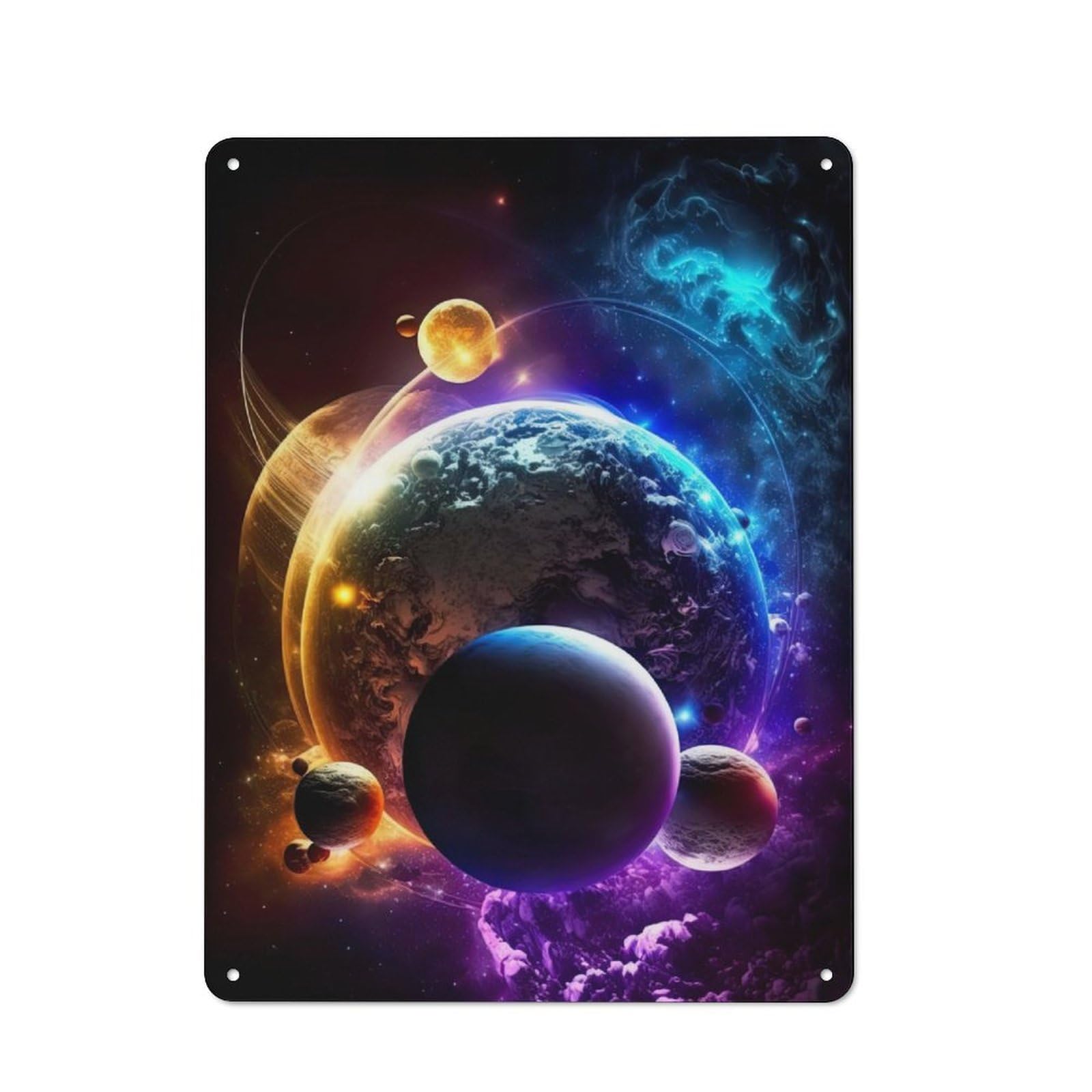 Junmoney Galactic Glow Adventure Metal Plaque 40X30cm With For Garage Wall, Vintage Decor, For Vintage Wall Decor Fans, For Metal Sign Collectors