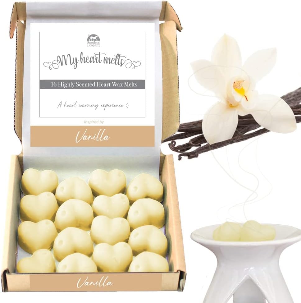 Vanilla Wax Melts: 16 x 5g Heart Shaped Wax Melts Scented with Vanilla in a Gift Box, Cruelty & Plastic Free - Image 3