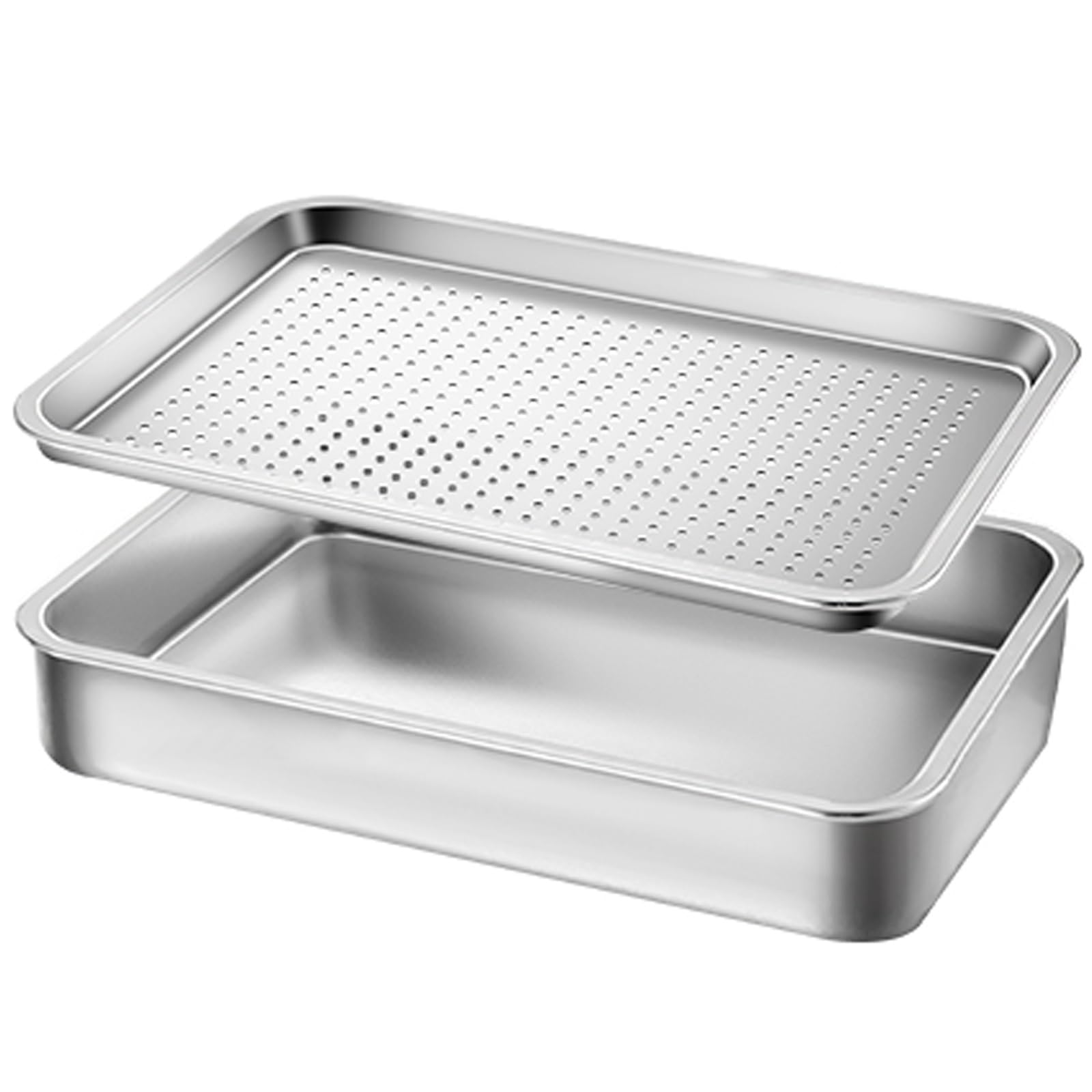 Bandeja de drenaje de aceite de metal resistente con filtro de alta temperatura y resistente a la corrosión, 36 x 27 x 15 cm, perfecta para limpiar suelos y encimeras, recogedor de aceite para