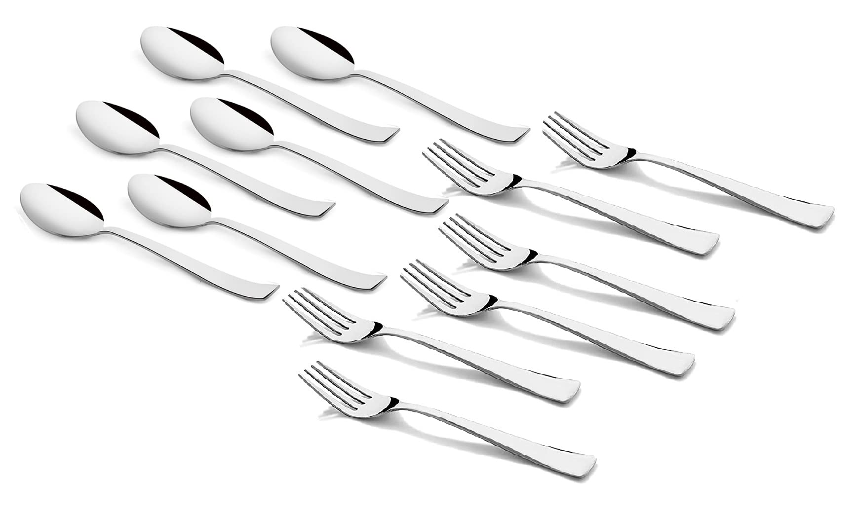 MoperyokBrand - Slimline 12 Pc Stainless Steel Cutlery Set. Heavy Gauge (1.8 mm Thickness) (Contains: 6 Dinner Spoons and 6 Dinner Fork)