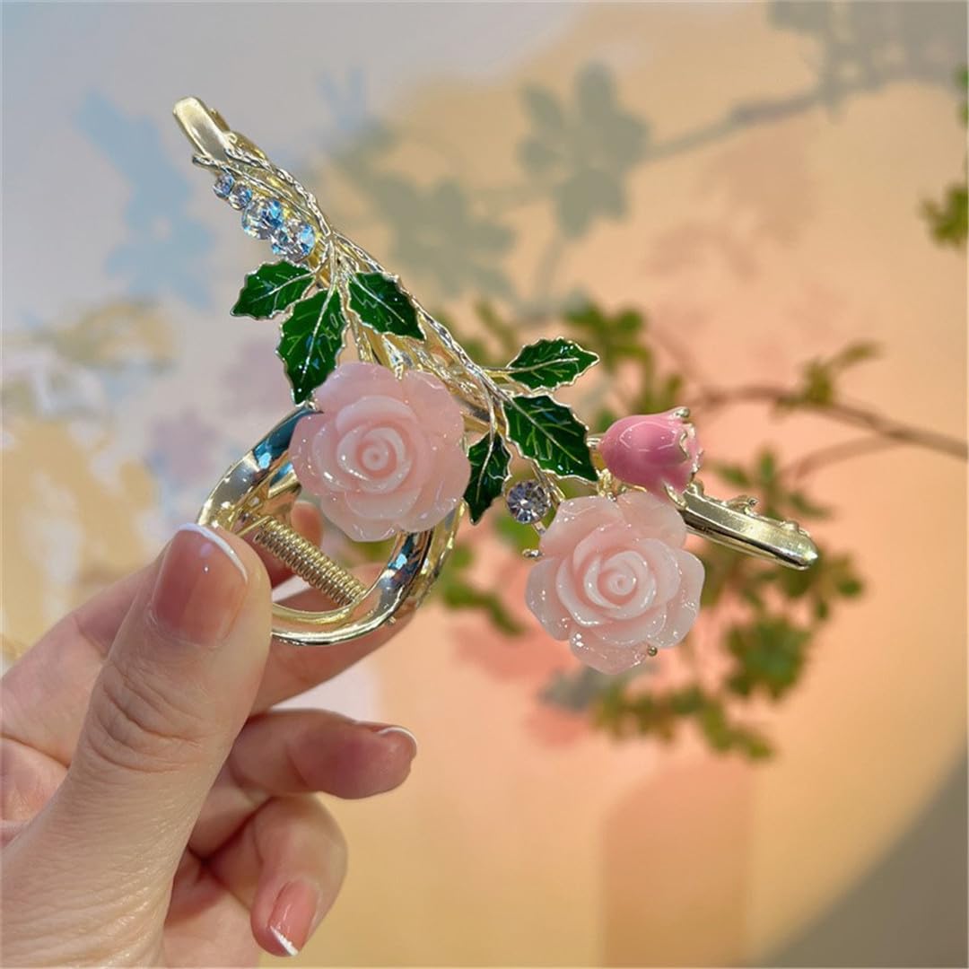 Hair Stick,Chinese Hairpins,Hair Pin Stick Mujeres Elegantes Flores románticas Rosa Flor Pinza for el Cabello Pinzas for el Cabello Diadema Horquilla Accesorios for el Cabello Oranment