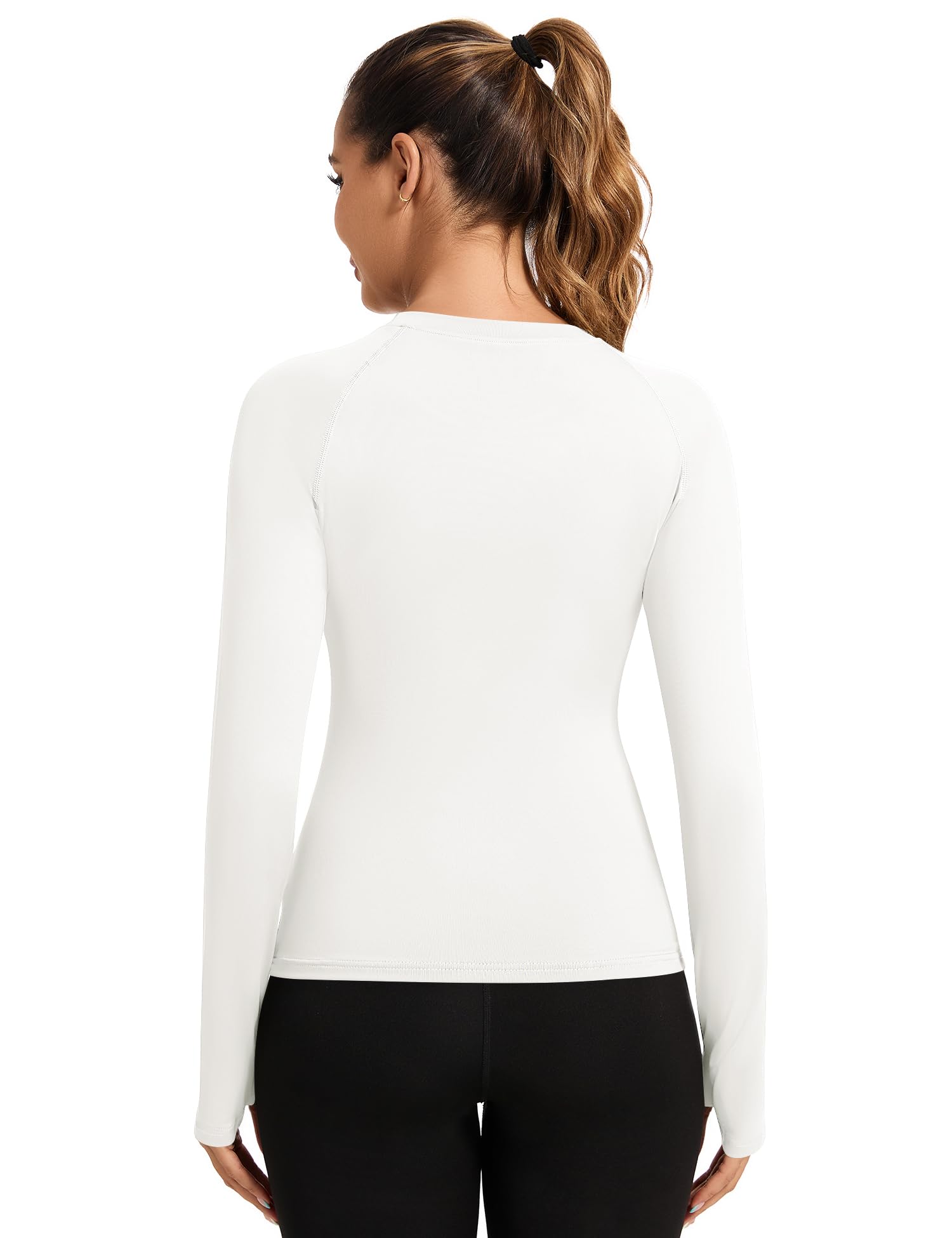 Rapbin Camiseta Deportiva para Mujer, Camiseta Deportiva para Yoga, Cuello Redondo, Ligera, Transpirable, para Entrenamiento, Correr