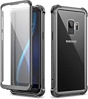 Vista 9 de Dexnor Funda compatible con Samsung Galaxy S9 con protector de pantalla, marco galvanizado, cubierta trasera transparente, resistente 360, cuerpo