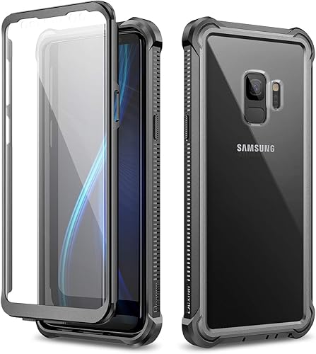Miniatura 17 de Dexnor Funda para Galaxy S9 con protector de pantalla transparente de grado militar, resistente 360, cuerpo completo, a prueba de golpes, carcasa