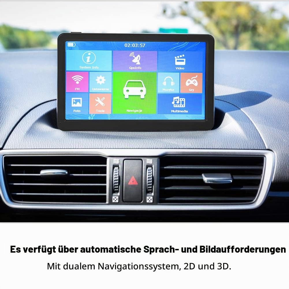 KIMISS GPS-Navigation für PKW/LKW: 9-Zoll, 8GB, 256M Sprachübertragungsnavigation, Radarkamera-Warnung, kostenloses Karten-Update