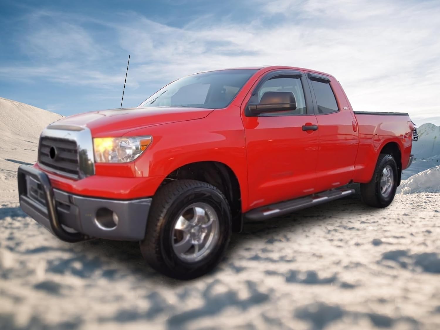 Window Visor Compatible with 2007-2021 Toyota Tundra Double Cab, Slim Style Acrylic Smoke Tinted Sun Rain Shade Guard Wind Vent Double Cab by IKON MOTORSPORTS, 2008 2009 2010 2011 2012