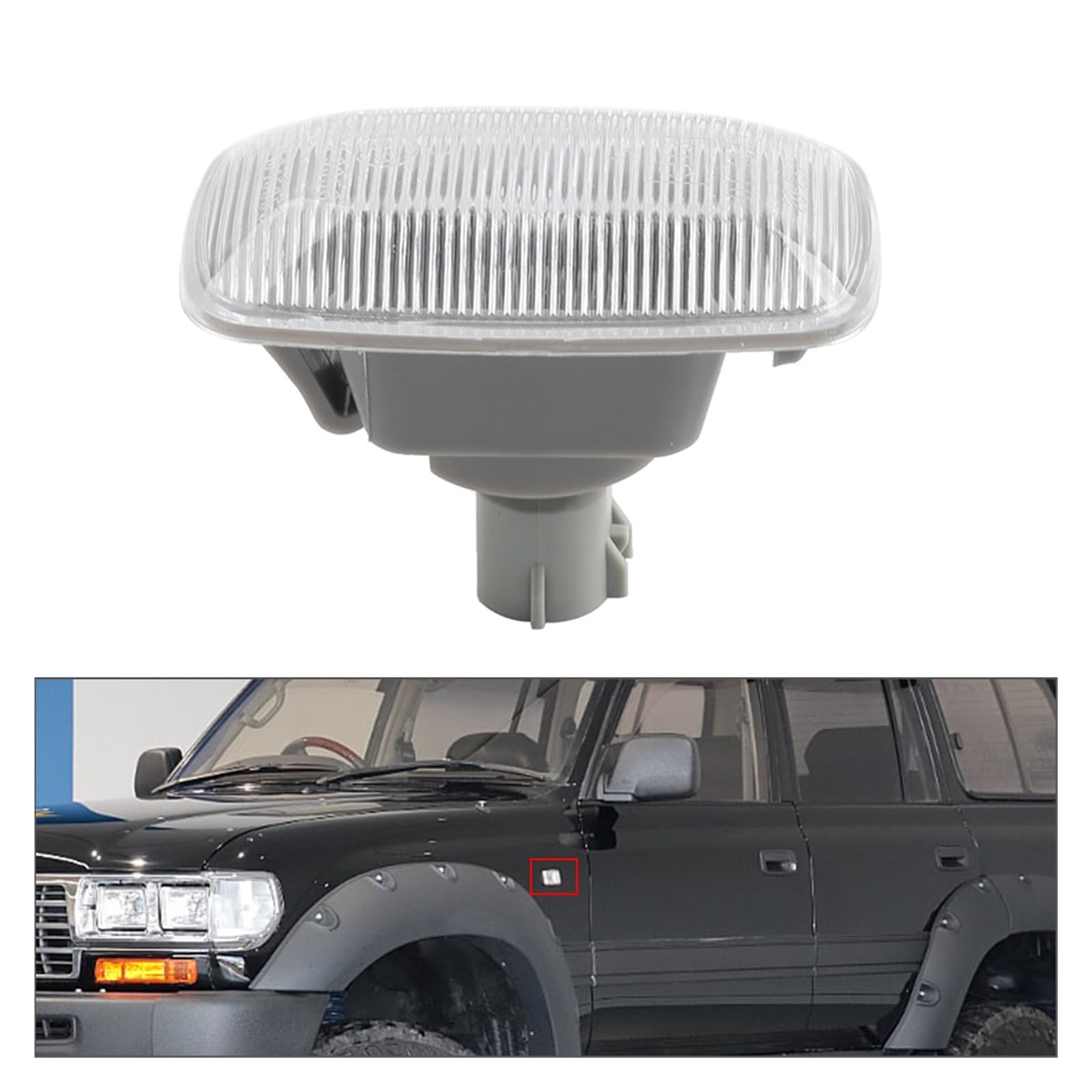 Luz Indicadora Intermitente Espejo Para Toyota Para Land Para Cruiser Serie 70 80 90 100 Luz Posición Lateral Para Guardabarros 1 Unidad 81731-20192(Black Lens)