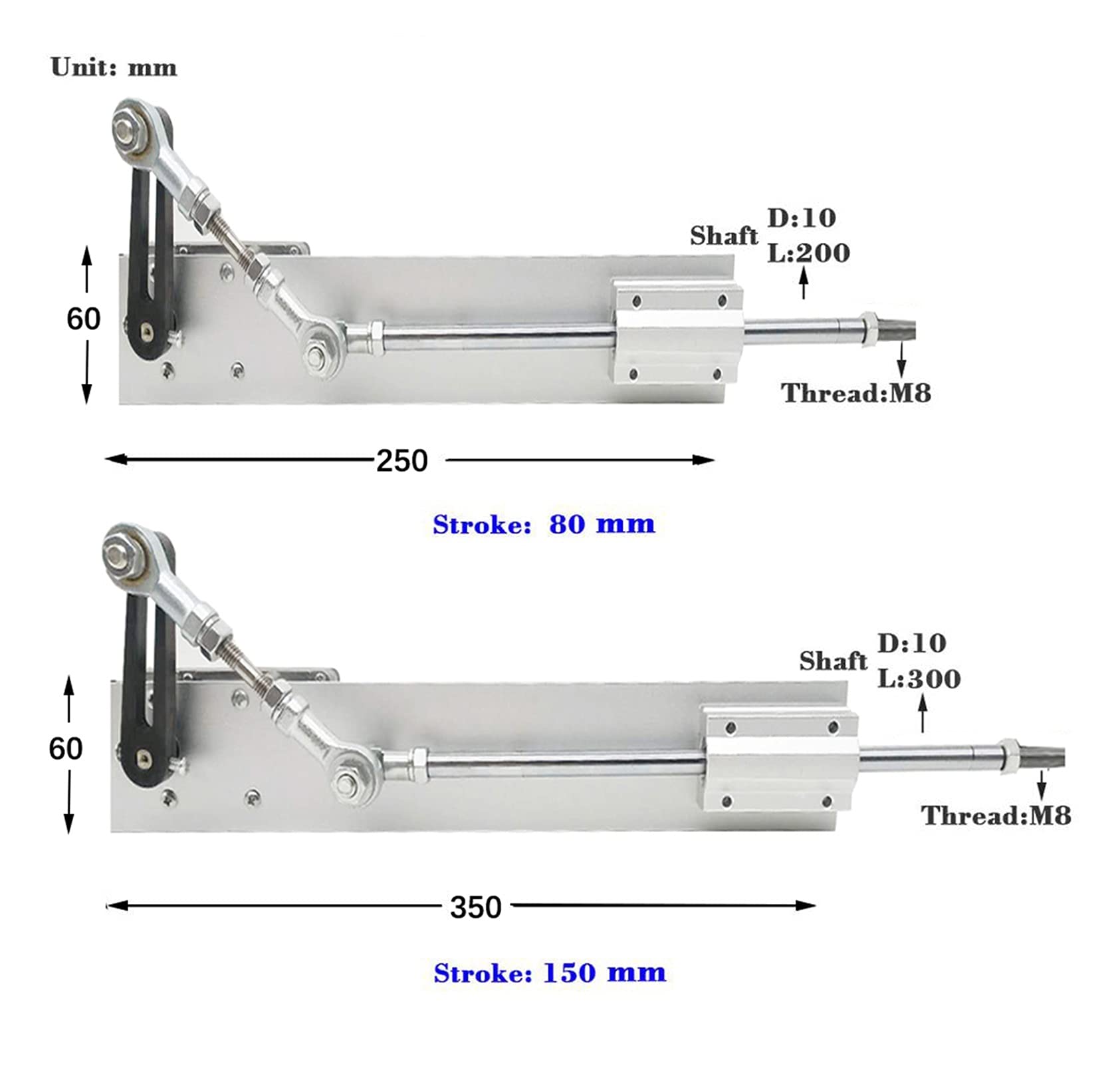 Siłownik liniowy, Teleskopowy siłownik liniowy + 3XLR. Złącze + złącze blokady VAC-U + złącze końcowe DC 12V / 24 V DC Wzajemny silnik liniowy Stabilna praca(Only 3XLR Connector)